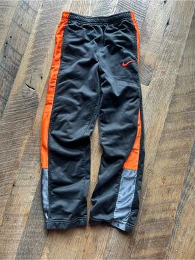 Nike Kids' Black and Orange Athletic Pants